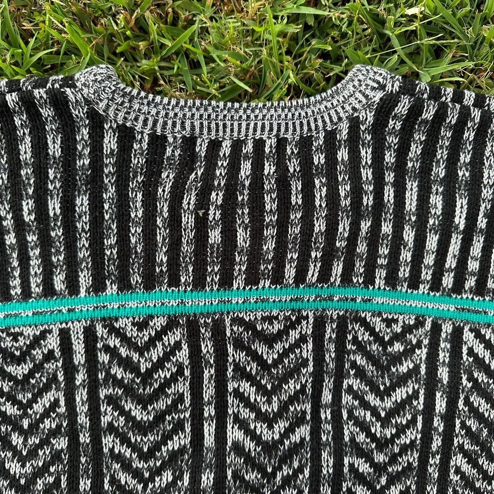 Gizmo Mens Large 90s‎ Coogi Style Ed Bassmaster Geometric Knit Cosby Dad Sweater